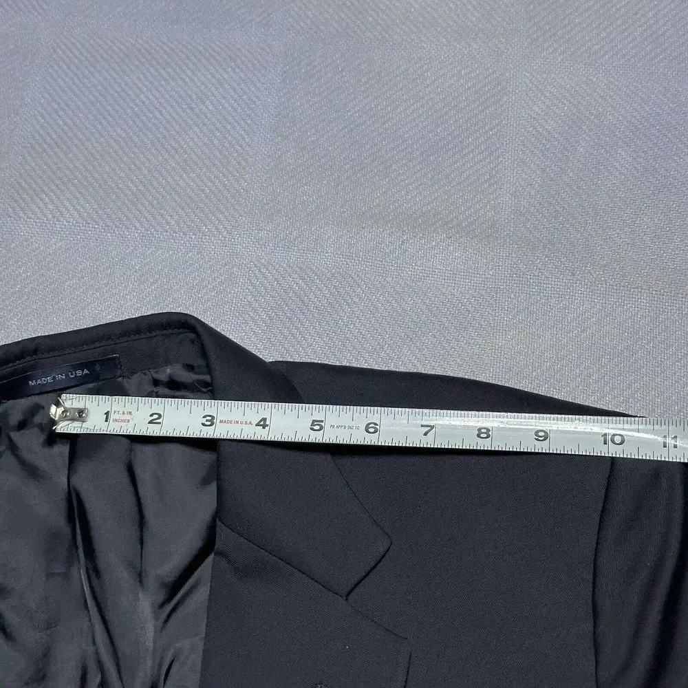 Joseph Abboud Loro Piano Wool‎ Dark Navy Two Button Blazer Jacket Men's Size 48R - Picture 9 of 16